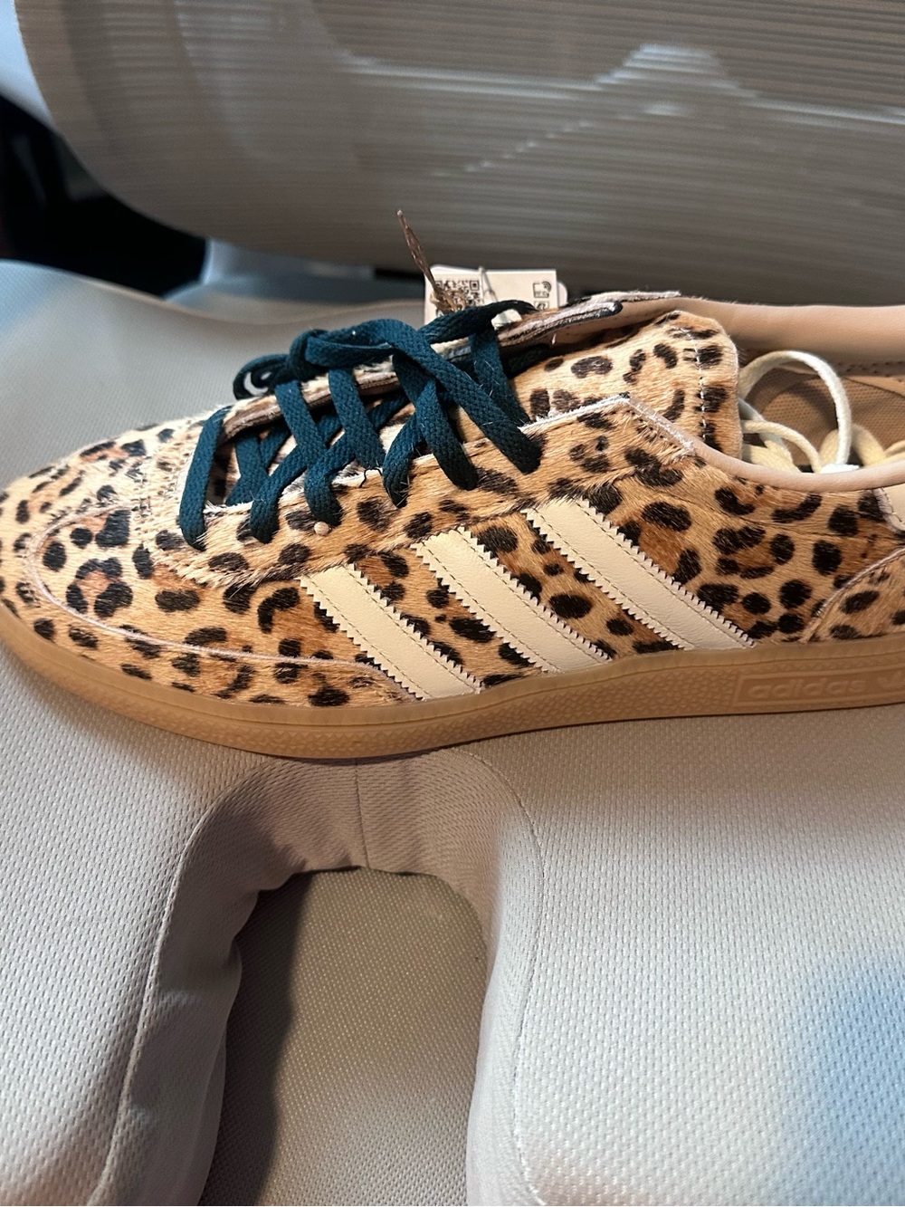 adidas samba handball spezial leopard print green and white laces NWT